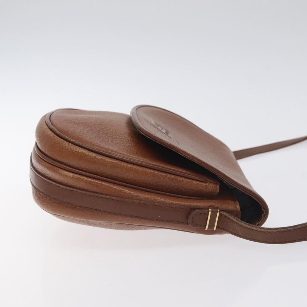 Authentic BURBERRY Shoulder Bag Leather Brown Gold - Picture 10 of 16